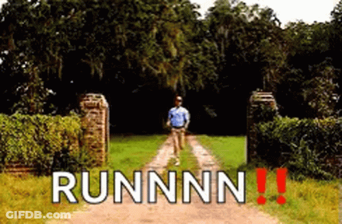 Man Running Down Dirt Road With Runnn GIF