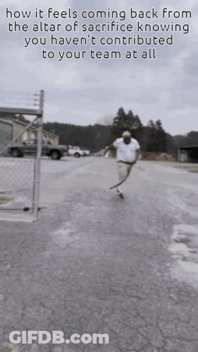 Man Running Down Street Saying How It Feels Coming Back GIF