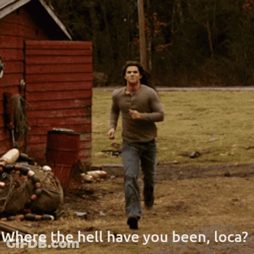 Man Running Field Where The Hell Have You Been Loca GIF