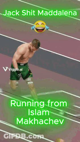 Man Running From Islam Makhachev GIF