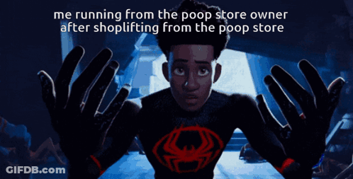 Man Running From Poop Store GIF