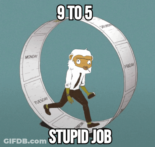Man Running In Circle 9 To 5 Stupid Job GIF