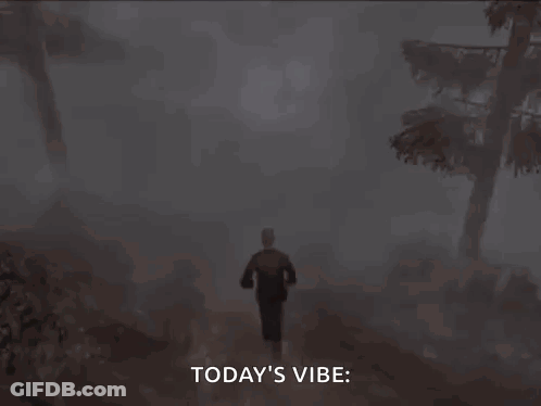 Man Running In Fog Today's Vibe GIF
