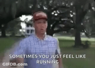 Man Running In Park Saying Sometimes You Just Feel Like Running GIF