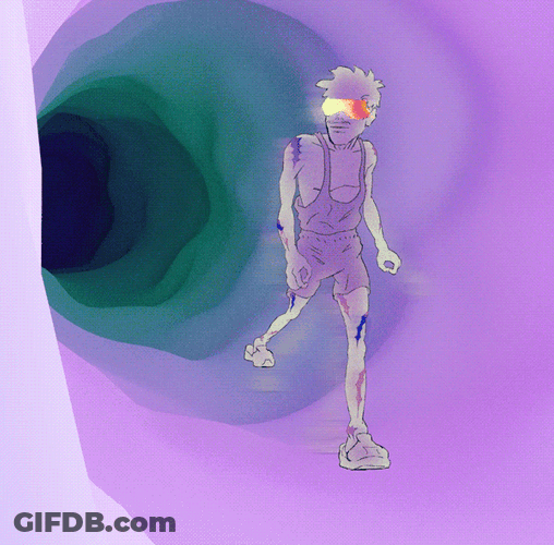 Man Running Inside Vortex GIF