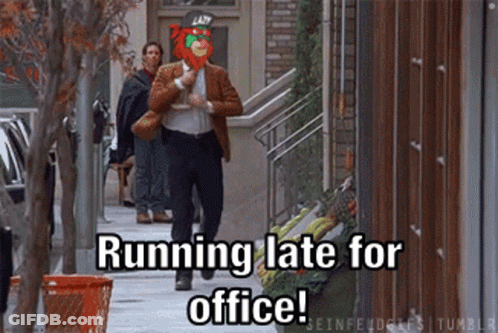 Man Running Late For Office GIF