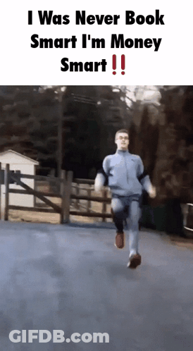 Man Running Never Book Smart Money Smart GIF