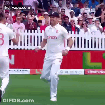 Man Running On Cricket Field GIF