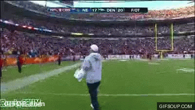 Man Running On Football Field With NFL Scoreboard GIF