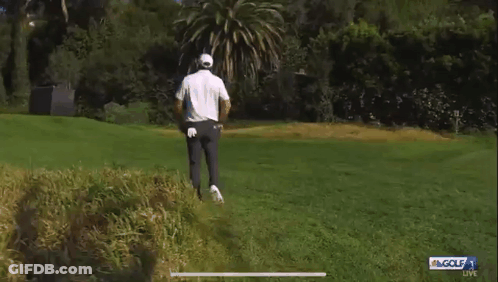 Man Running On Golf Course GIF