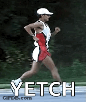 Man Running On Track With Yetch GIF