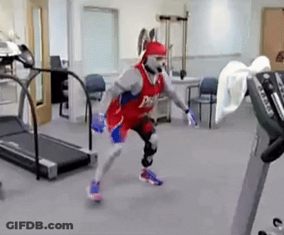 Man Running On Treadmill In Phillies Jersey GIF