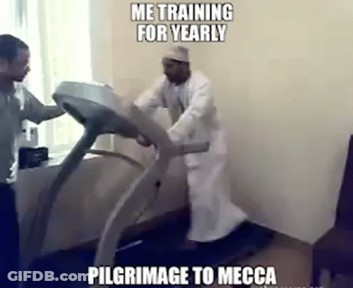 Man Running On Treadmill Watched By Another GIF
