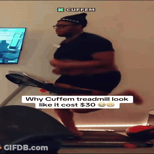 Man Running On Treadmill Why Cuffem Treadmill Look Like It Cost $30 GIF