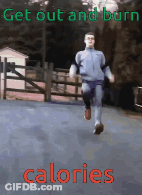 Man Running Saying Get Out And Burn Calories GIF