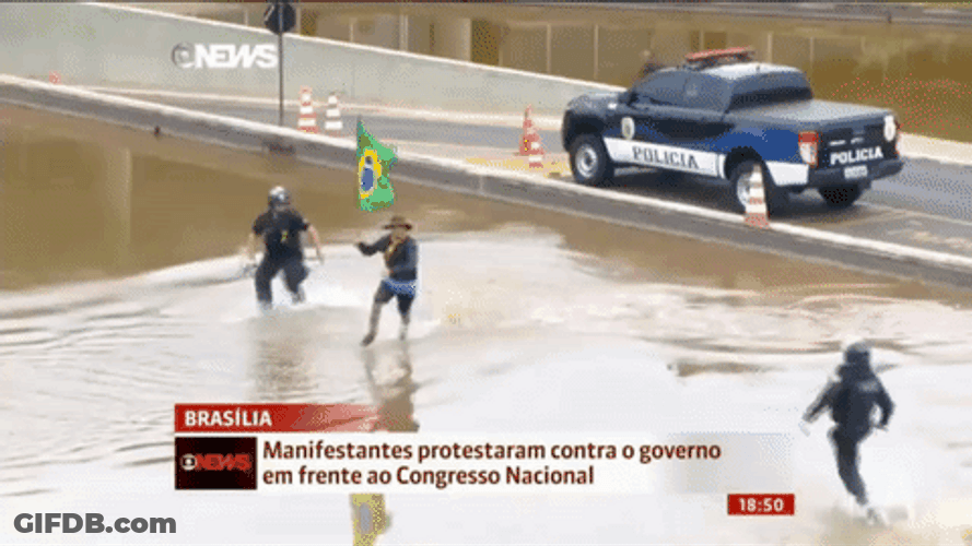 Man Running While Holding Brazil Flag GIF