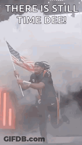 Man Running With American Flag Says There Is Still Time Dee GIF