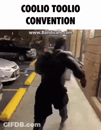 Man Running With Coolio Toolio Convention GIF