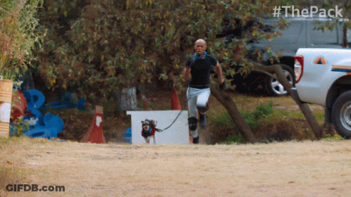Man Running With Dog On Leash #ThePack GIF