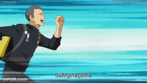 Man Running With Fist In Air Let's Go Explore GIF