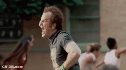 Man Running With Open Mouth GIF