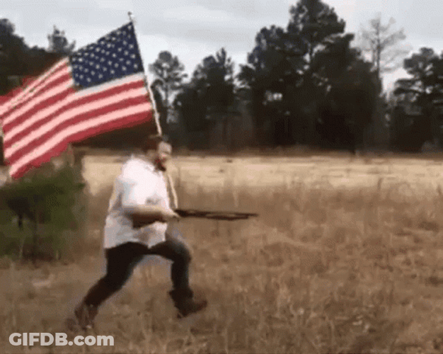 Man Running With Usa Flag GIF