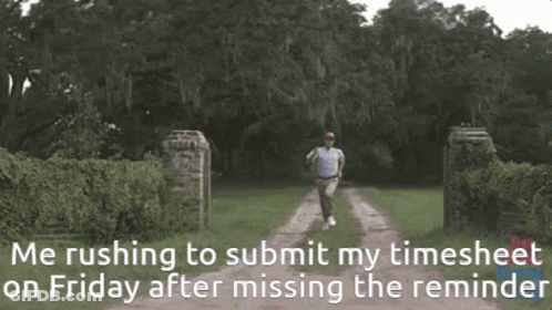 Man Rushing To Submit Timesheet GIF