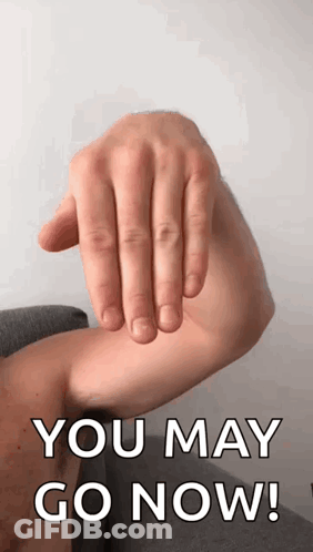 Man's Arm You May Go Now GIF