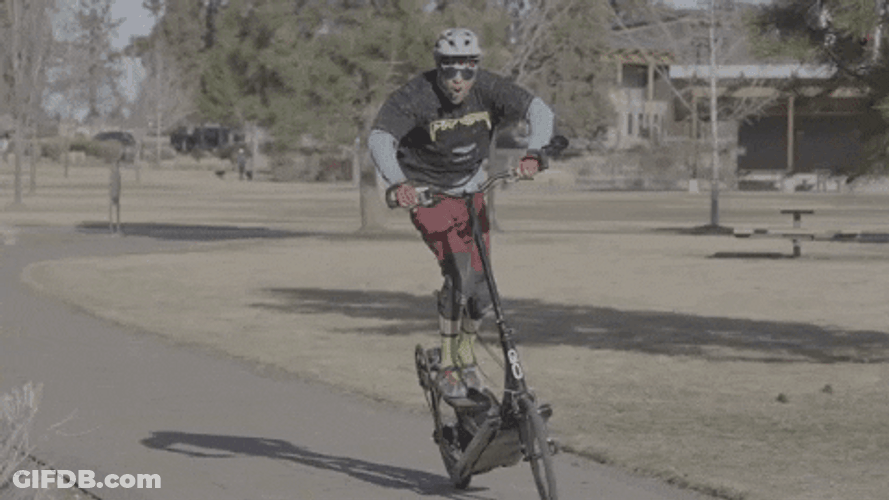 Man's Bicycle Keeps Swerve On Road GIF