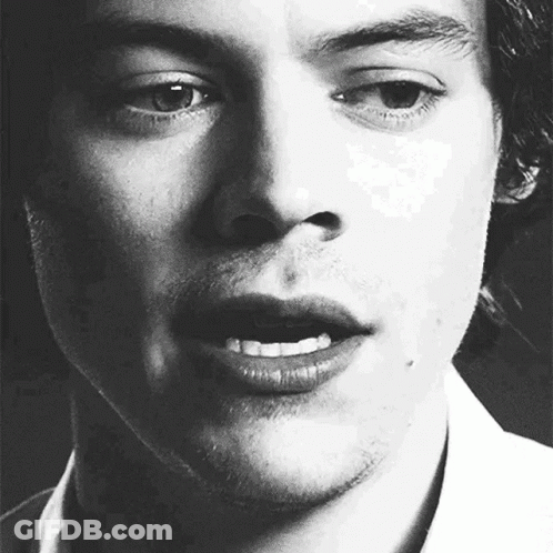 Man's Black And White Close-Up With Open Mouth GIF