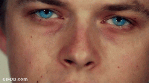 Man's Blue Eyes Close Up GIF