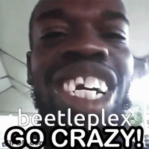 Man's Face Beetleplex Go Crazy GIF