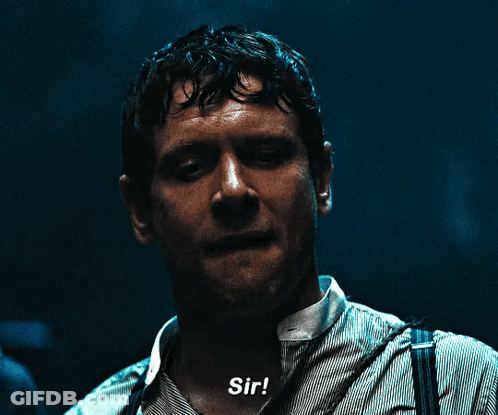 Man's Face Close Up Sir Written GIF