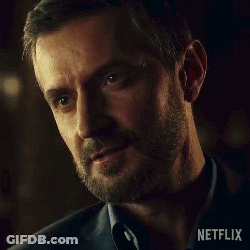 Man's Face Close Up With Netflix Logo GIF