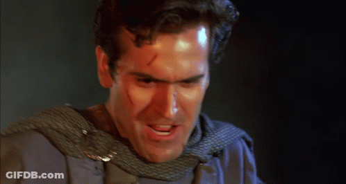 Man's Face Close Up With Sword GIF
