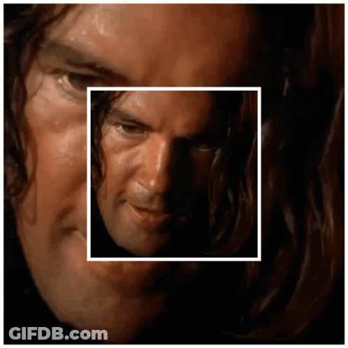 Man's Face Inside Square GIF