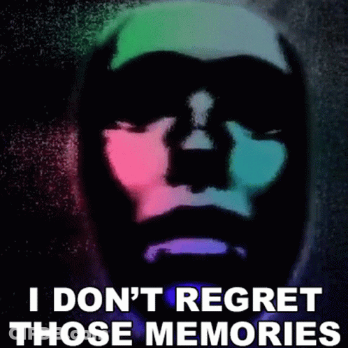 Man's Face Painting I Don't Regret Memories GIF