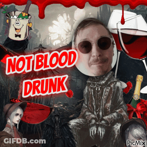 Man's Face Poster Not Blood Drunk GIF