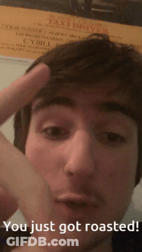 Man's Face Roasted GIF