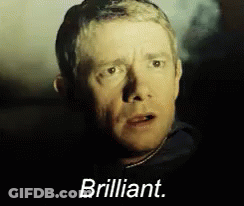 Man's Face Saying Brilliant GIF
