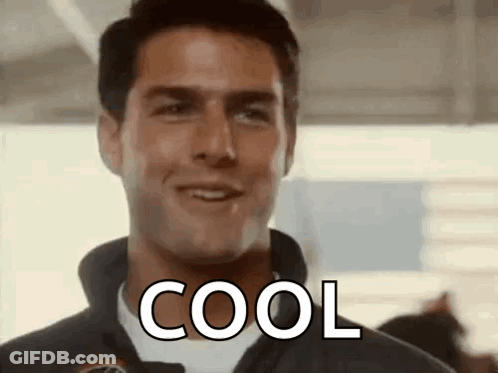 Man's Face Saying Cool GIF