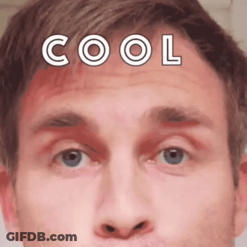 Man's Face Saying Cool GIF