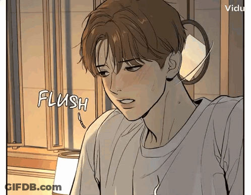 Man's Face Saying Flush GIF