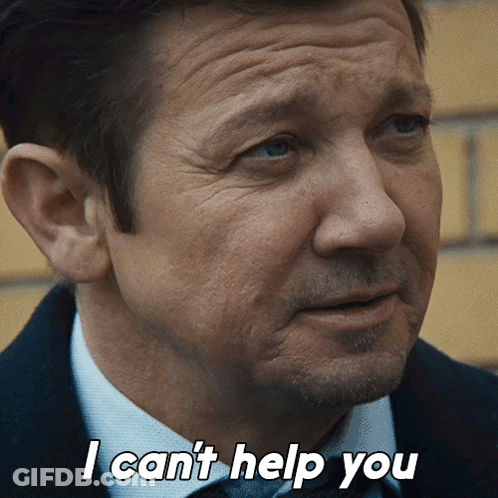 Man's Face Saying I Can't Help You GIF
