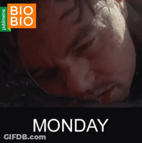 Man's Face Saying Monday GIF