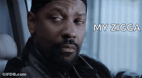 Man's Face Saying My Zigga GIF