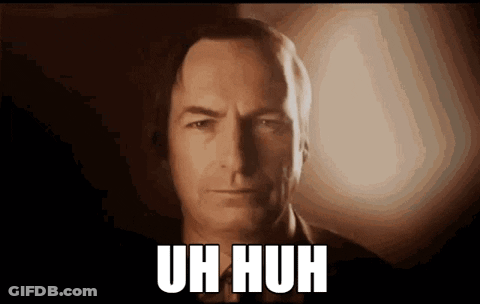 Man's Face Saying Uh Huh GIF