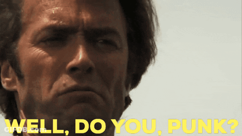 Man's Face Saying Well Do You Punk GIF
