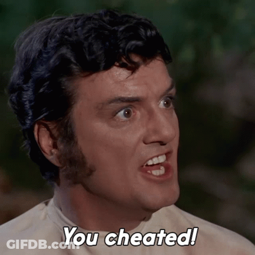 Man's Face Saying You Cheated GIF