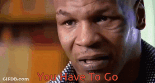 Man's Face Saying You Have To Go GIF